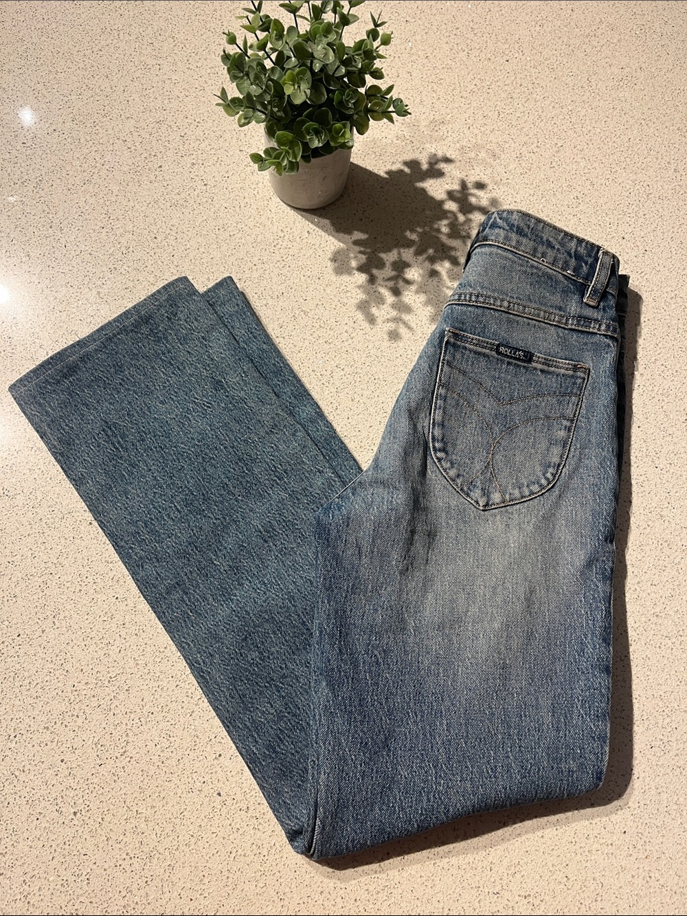 ROLLA’S Sz 24 Original High Rise Straight Jeans with Front Patch Pockets - Picture 7 of 15
